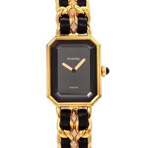CHANEL Premiere Size L H0001 Vintage Quartz Black Dial Ladies Watch 90285987